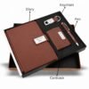Premium Fabric 4-in-1 Corporate Gift Set | Custom Logo - Brown