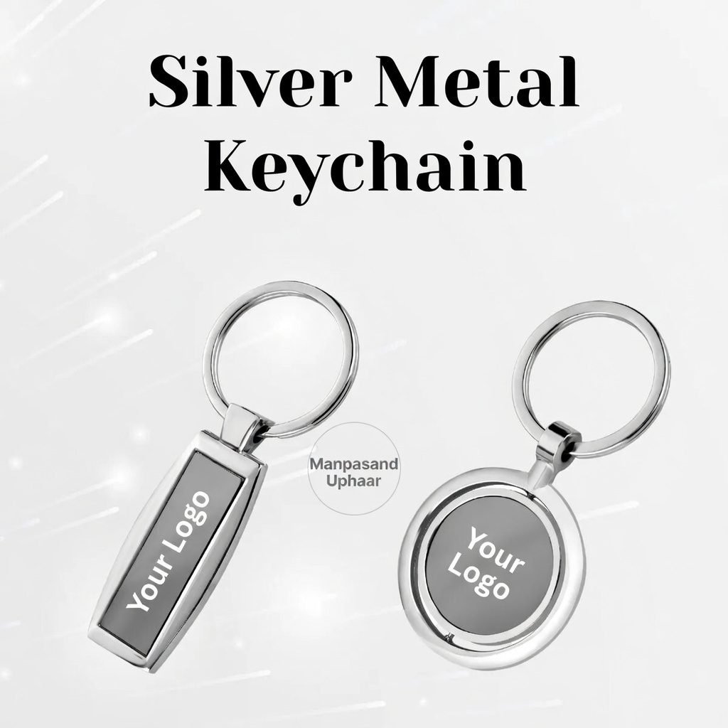 Silver Metal Keychain | Custom Logo Corporate Gift | Bulk Orders Available