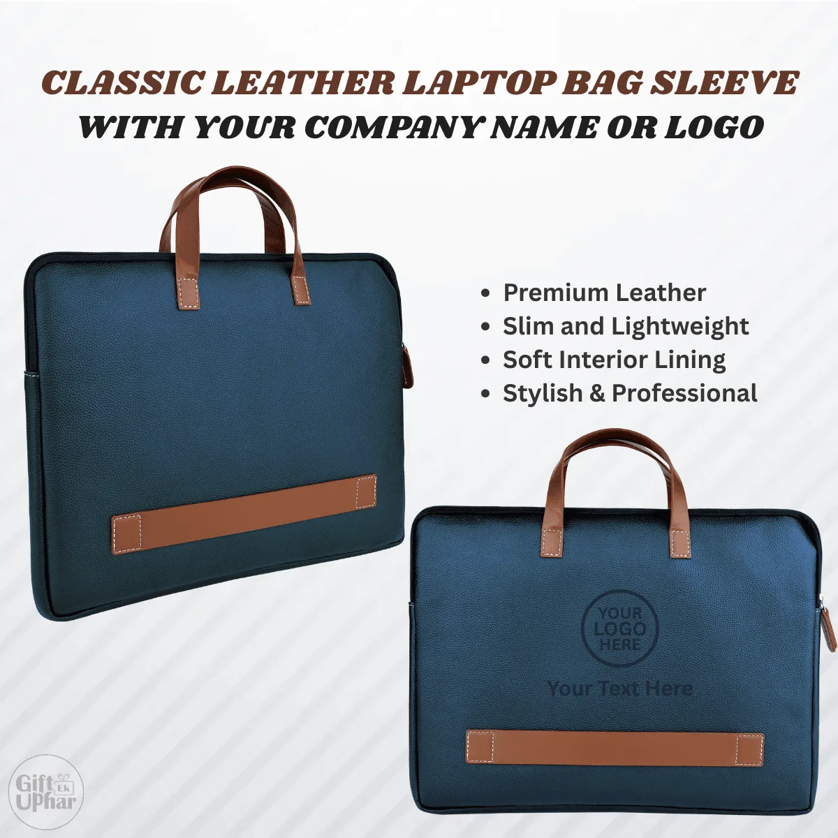 Classic Leather Laptop Sleeve | Premium Laptop Bag for Professionals - Image 3
