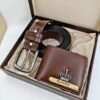 Wallet Combo For Mens | Personalized Leather Wallet & Belt Gift Set - Brown