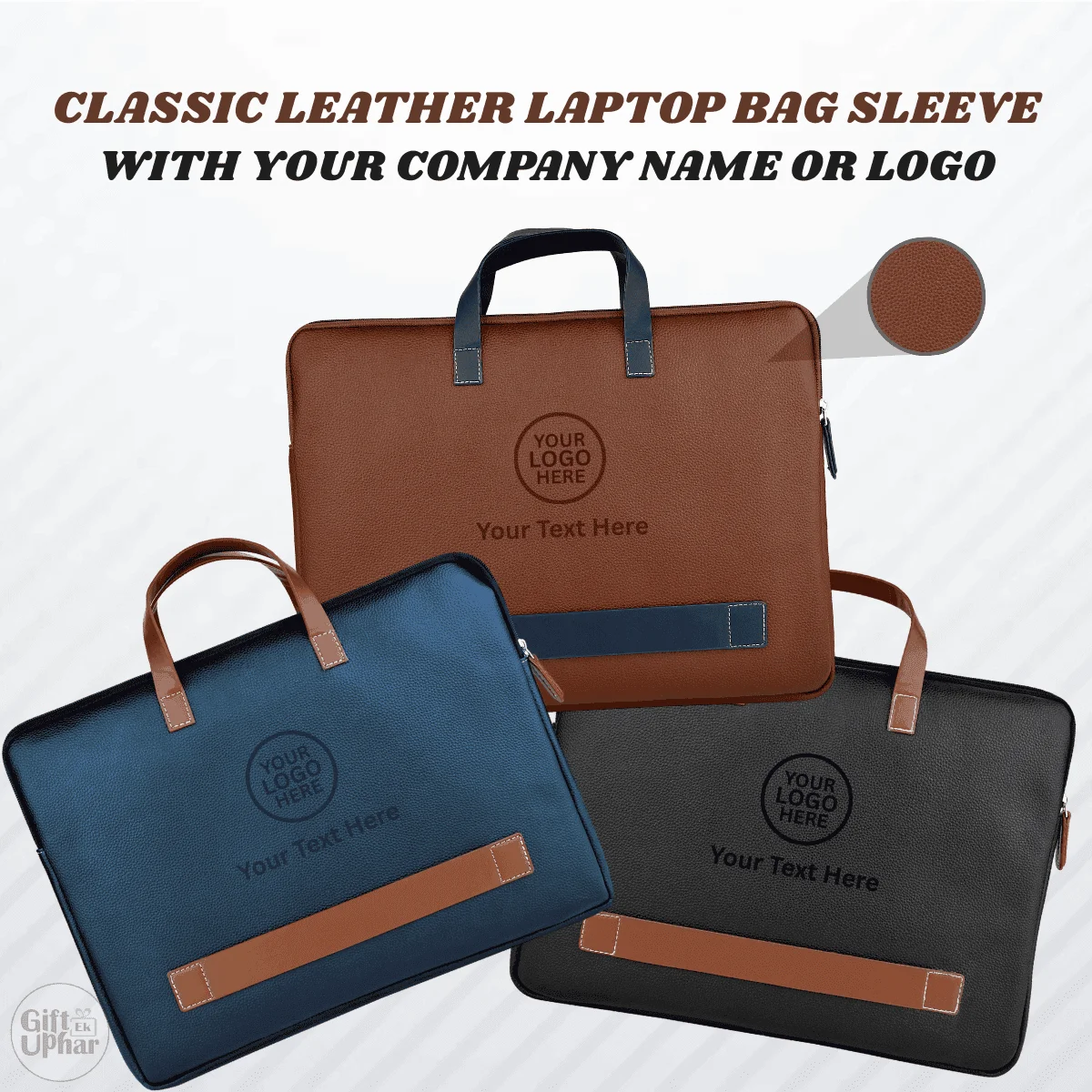 Classic Leather Laptop Sleeve | Premium Laptop Bag for Professionals