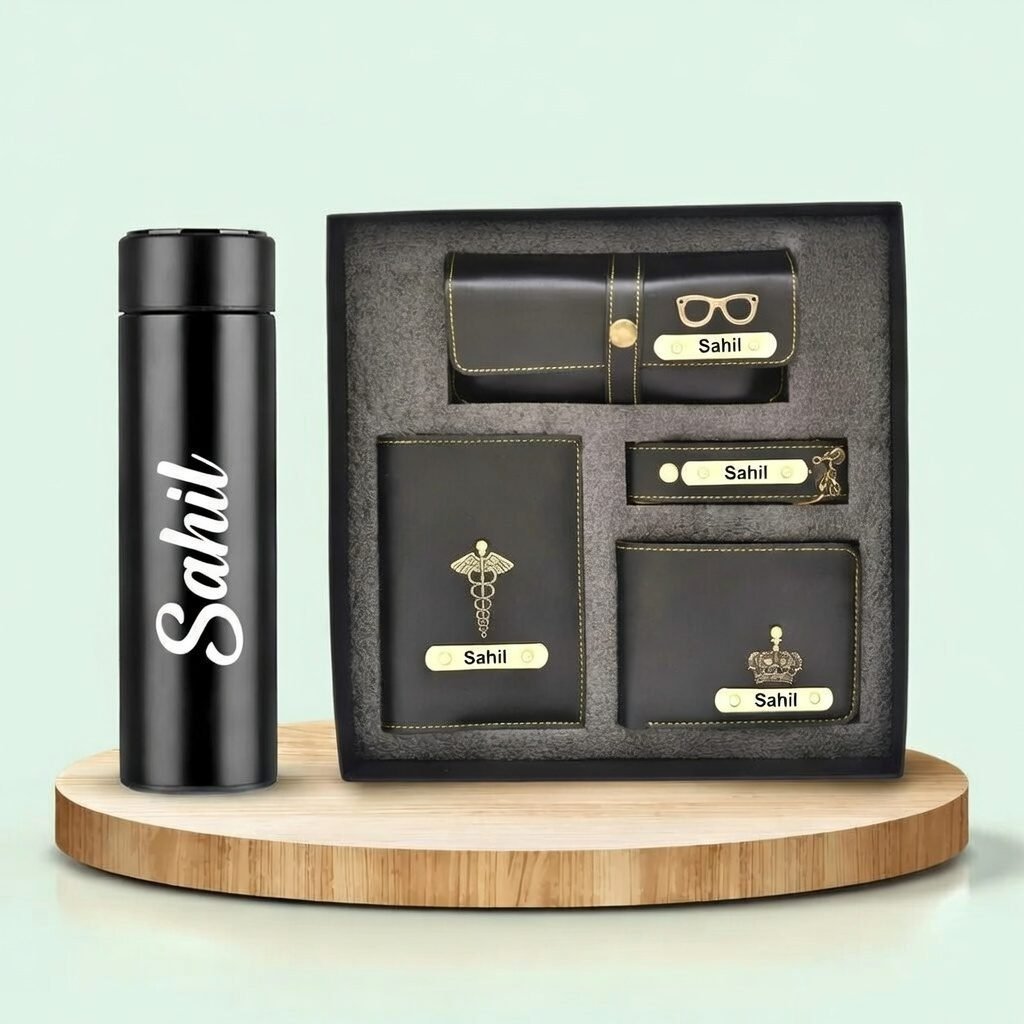 Wallet Combo for Him | Personalized 5 in 1 Gift Set for Men